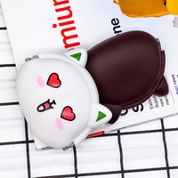 Vente en gros de porte-monnaie miniatures en silicone de haute qualité, motif animal de dessin animé, couleur bonbon, porte-monnaie pour femme, pochette à clés, porte-monnaie portable