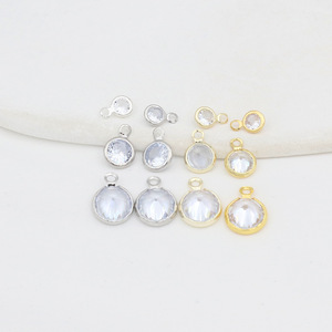 Cuentas colgantes de circonio redondas con lazo para manualidades de joyería DIY D96 - Product Image 3