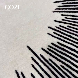 Thiết Kế Màu Đen Và Trắng Sọc Len Handmade Phòng Khách Thảm Cao-End Vòng Nghiên Cứu Thảm Cho Phòng Ngủ Sang Trọng - Product Image 5