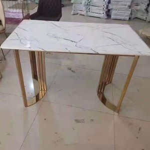 Meubles <span class=keywords><strong>de</strong></span> salon Table à manger bon marché à vendre Table à manger en marbre avec pieds en métal Promotion - Product Image 1