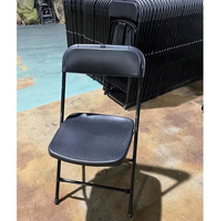 Chaise de salle à manger moderne, portable, pliable, empilable, écologique, imperméable, en fer, plastique et métal, pour la maison et les banquets, vente en gros