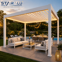 Fabricant de pergolas en aluminium de haute qualité, pergola à lames orientables sur mesure avec ensemble de cuisine BBQ extérieure et toit motorisé