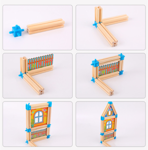 128PCS DIY Children Game Master <strong>of</strong> Architecture Building <strong>Blocks</strong> <strong>Wooden</strong> Construction Kid Toys - Product Image 4