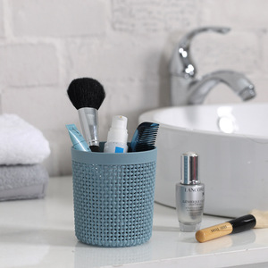 Plastic Storage <b>Basket</b> Oval With Lid Desktop Organizer For Cosmetics Laundry Fruit Pen Holder <b>Stackable</b> Design - Product Image 3
