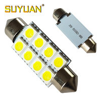 Ampoule LED pour voiture C5W 12V 5W 31/36/39/41MM 5050-8SMD, pièces automobiles, ampoule LED pour éclairage de lecture