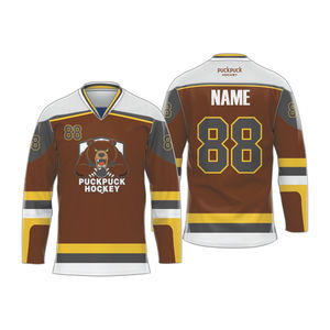 Maillot de hockey sur glace personnalisé, uniforme entièrement imprimé par sublimation, respirant, léger, logo personnalisé, nom, numéro, entraînement pour hommes et jeunes - Product Image 1