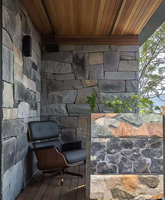 Panneau Mural Décoratif Léger Moderne Effet Pierre 3D en PU, Dalle Grande Ignifuge en Matériau Ciment pour Murs Extérieurs