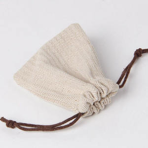 Bolsa de lino hecha a medida para almacenamiento de joyas, embalaje de embalaje con cordón para la boca, pequeña bolsa de tela, <span class=keywords><strong>Herrero</strong></span> - Product Image 3