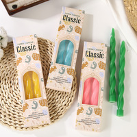 Ensemble de bougies de mariage en cire mélangée colorée de style européen, sans fumée, en spirale, longues, semi-artisanales, créatives et romantiques pour la maison