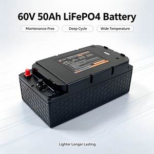 Batterie au phosphate de fer et de lithium 60V 50Ah, BMS intelligent intégré, 4000 cycles profonds, garantie 1 an pour vélo électrique à 2 roues - Product Image 1