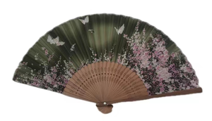 Abanico Plegable de Seda y Bambú Hecho a Mano para Baile, Juego de Roles, Bodas y Fiestas - Product Image 6