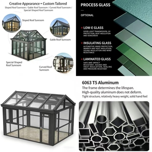 Moderna Terraza Acristalada Independiente de Aluminio con Techo de Vidrio Templado, Fácil Instalación, Alta Transmitancia de Luz para Jardín de Invierno, Patio Exterior - Product Image 5