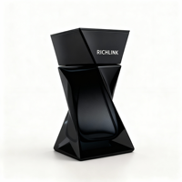 Flacon de parfum en verre ambré personnalisé par le fabricant, flacon de parfum vide de 75 ml, flacon de parfum irrégulier avec bouchon en plastique