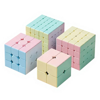 Vente en gros de cubes de puzzle sans autocollants de couleur macaron pour enfants, pyramides de puzzle éducatives pour les enfants, en classe et en cadeau