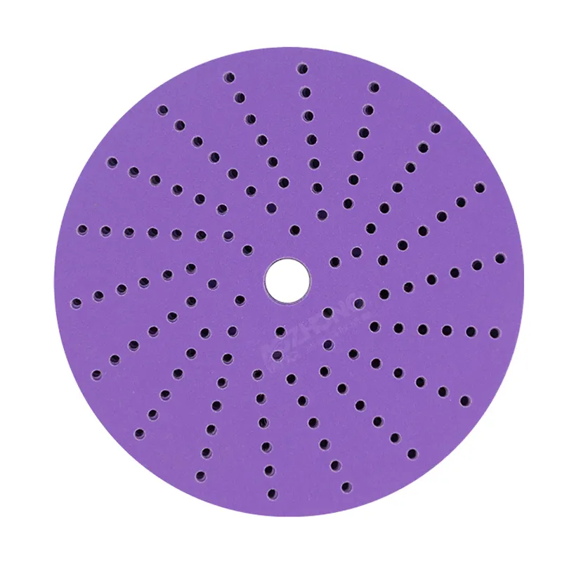 Бесплатный образец, фиолетовый многослойный шлифовальный диск премиум класса, 6 дюймов 150 мм 737U, керамические абразивные шлифовальные диски с крючком и петлей