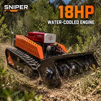 Débroussailleuse diesel 4 temps refroidie par eau de 18 CV avec télécommande et portée de 300 m pour l'entretien industriel, le bricolage, les vergers et le désherbage routier