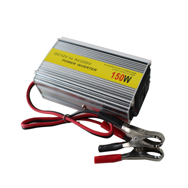 Chinese Factory 150W USB Solar Inverter Silver with Clip DC12 to AC220V Single Phase Output for Home and Home Appliances