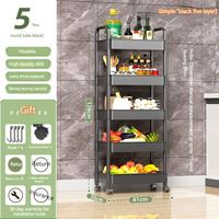 Rak Dapur OEM Bertingkat, Rak Penyimpanan Sayuran Rumah Tangga yang Dapat Dipindahkan, Perlengkapan Penyimpanan