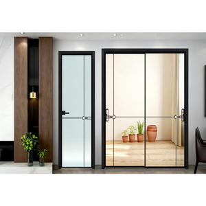 <span class=keywords><strong>Porte</strong></span> coulissante en verre double vitrage en alliage titane-magnésium de qualité commerciale, pare-feu, pour cave à vin, extérieur, appartement, villa - Product Image 2