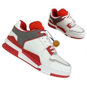 Baskets de course décontractées pour hommes LVES, nouvelle mode, respirantes, avec doublure en cuir véritable, semelle en caoutchouc, pour usage extérieur - Product Image 2