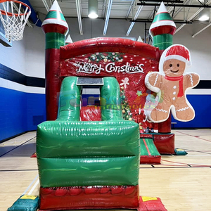 Château gonflable pour enfants, thème Noël, avec toboggan aquatique, pour fêtes et événements commerciaux. - Product Image 6