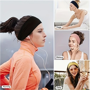 Fasce per capelli JX personalizzate in tinta unita bianco e nero, all'ingrosso, con stampa del tuo logo, elastici, sportivi, da spa, unisex, per giovani, bandane etniche - Product Image 5