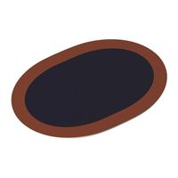 Set de table ovale en cuir bicolore, résistant à la chaleur et imperméable, pour restaurant occidental et décoration de salle à manger à domicile
