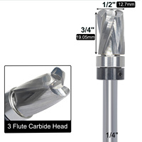 Fraise à défoncer en carbure à coupe ascendante ultra-performante, motif en spirale, 3 flûtes, ODM OEM pour le travail du bois, coupe de 3/4 pouces