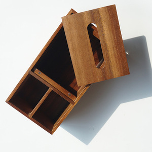 GOODBYE Boîte à mouchoirs en bois de noyer 26x14x9.5cm, rectangulaire, multi-usage, rangement de bureau, style japonais, design moderne - Product Image 3