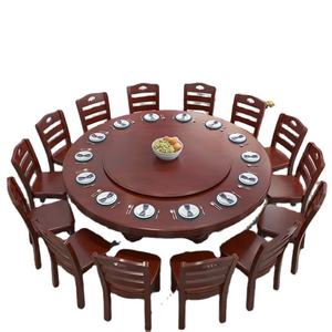 โต๊ะอาหารไม้เนื้อแข็งโบราณทรงกลมหมุนได้พร้อมเก้าอี้ ลดราคาพิเศษ - Product Image 5