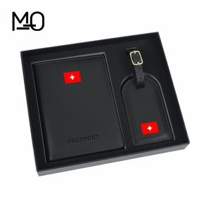 Juego de <span class=keywords><strong>Regalo</strong></span> Personalizado de Porta Pasaportes con Bloqueo RFID y Etiqueta para Equipaje, Impresión Serigráfica Hecha a Mano, Accesorios de Viaje, Recuerdo - Product Image 3