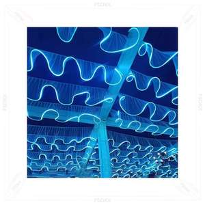 Nouveautés Plafonds Blancs Drapés Mur Plafond Décoration Chaîne Rideau Voile En Forme De S Avec Lumière Décoration De Mariage - Product Image 2