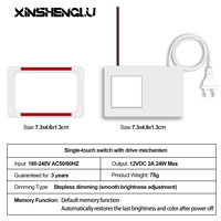 Interrupteur Tactile Intelligent 24W OEM/ODM pour Miroir LED avec Mémoire CCT, Driver 12V DC, Ignifuge, Prise EU/US/UK