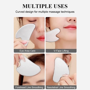 Herramienta de Masaje Gua Sha de Acero Inoxidable en Forma de Corazón, Reafirmante de Piel, Lifting Facial, Tabla de Raspado de Metal, Herramienta Facial Gua Sha - Product Image 4