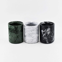 Pot à bougie cylindrique nordique en marbre naturel coloré de luxe, avec couvercle, pour la décoration de la maison et Noël – Meilleures ventes