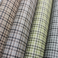 Tela de Cuero Sintético con Estampado de Cuadros Glen, Estilo Tweed Prince of Wales, para Bolsos, Zapatos y Accesorios