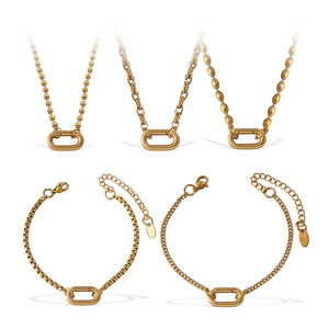 Carabiner Lock <b>Necklaces</b> & Bracelets | 18K PVD Gold Plated Stainless Steel Chain Assorted Shape Clasp Trendy Unisex DIY Jewelry - Product Image 3
