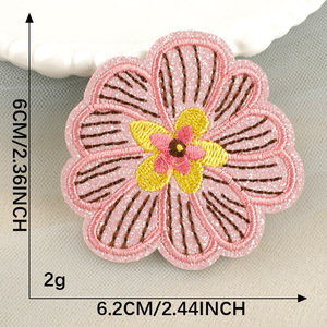 Parches de flores bordados con purpurina de colores de buena calidad para ropa de niños - Product Image 5