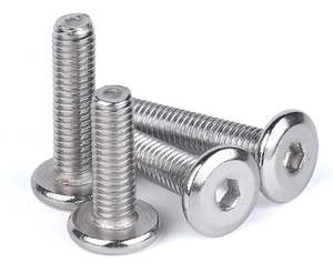 M4 M5 M6 M8 <span class=keywords><strong>Nickel</strong></span> mạ thép phẳng Hexagon Allen ổ cắm đồ nội thất vít Bolt cho ghế giường - Product Image 1