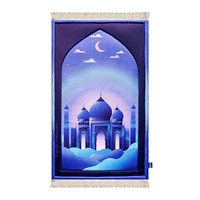 Tapis de Prière Rembourrés Imprimés Numériquement en 3D pour Enfants, Motif Mosquée Crépusculaire par Urban Rugs UK