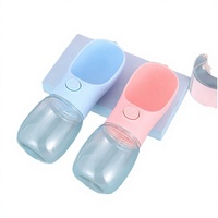 12 19 oz Eco-Friendly 500mL Cat &amp;   Bouteille d'eau portable pour animaux de compagnie, en plastique de qualité alimentaire, anti-fuite, pour la randonnée en plein air et les voyages
