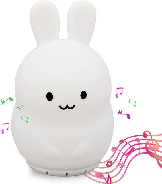 Soft Touch Silicone Speaker Music Player Stress Relief Sleep Sound Machine White Noise Machine Lamp Night Light White Noise