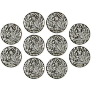 Arcángel St Michael Challenge Coin Antique Silver Plated Protection Souvenir Moneda conmemorativa coleccionable - Product Image 6