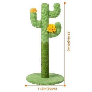 Árbol rascador sostenible estilo cactus para gatos con poste de sisal integrado, juguete adorable para mascotas, suministros para gatitos. - Product Image 6