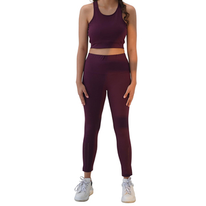 Women Training Activewear Two Piece Yoga Set High Waist <b>Leggings</b> <b>And</b> Comfortable Sports <b>Top</b> Activewear Matching Yoga Sets - Product Image 1