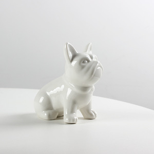 Carlin bouledogue en céramique <span class=keywords><strong>noir</strong></span> <span class=keywords><strong>et</strong></span> <span class=keywords><strong>blanc</strong></span> Temu transfrontalier de style moderne pour la décoration intérieure meuble TV comptoir de bar ou ornements de bureau - Product Image 3