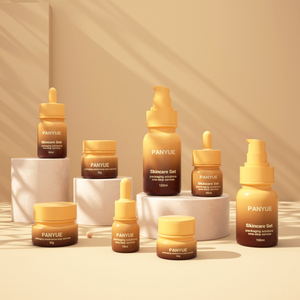 Ensemble de soins de la peau en verre blanc, noir et ambre, flacon cosmétique en verre pour lotion 15ml 30ml 100ml 120ml, pot à crème scellé avec joint personnalisé <span class=keywords><strong>50g</strong></span> - Product Image 2