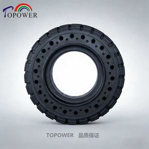 Neumático de caucho macizo antipinchazos seguro 400x100 4000*100 400 100 4.00-8 con llanta para robot barredor de remolque pequeño para aeropuerto - Product Image 2