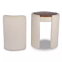 Ensemble coiffeuse avec miroir rabattable, table de maquillage rembourrée en bouclette et tabouret incurvé, bureau de toilette avec rangement dissimulé pour chambre à coucher