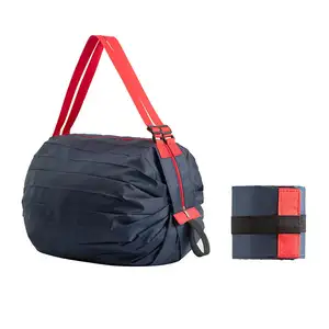 حقيبة تسوق جديدة قابلة للطي من البوليستر بشعار مخصص جديد حقيبة تسوق قابلة لإعادة الاستخدام مقاومة للماء